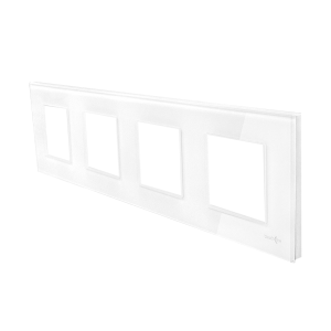 Szklana ramka poczwórna biała - TM718W - TOUCHME