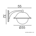 Lampa elewacyjna 1x E27 - PRINCE MAX K 3012/1/O-BD