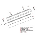 Profil aluminiowy LED KOPRO anodowany - schemat montażowy z akcesoriami