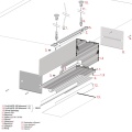Profil aluminiowy LED MOD-100 anodowany - schemat montażowy z akcesoriami