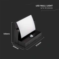 Lampa elewacyjna LED 17W z czujnikiem ruchu - czarna - VT-11020S-B