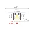 Profil aluminiowy LED PDS-T surowy - wymiary