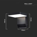 Lampa elewacyjna LED 17W - czarna - VT-11020-SQ-B