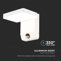 Lampa elewacyjna LED 17W z czujnikiem ruchu - biała - VT-11020S-SQ-W