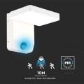 Lampa elewacyjna LED 17W z czujnikiem ruchu - biała - VT-11020S-SQ-W