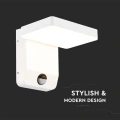 Lampa elewacyjna LED 17W z czujnikiem ruchu - biała - VT-11020S-SQ-W