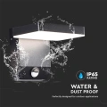 Lampa elewacyjna LED 17W z czujnikiem ruchu - czarna - VT-11020S-SQ-B