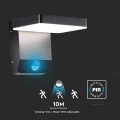 Lampa elewacyjna LED 17W z czujnikiem ruchu - czarna - VT-11020S-SQ-B