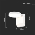 Lampa elewacyjna LED 17W - biała - VT-11020-RD-W