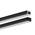 Profil aluminiowy LED PIKO czarny anodowany z kloszem i zaślepką