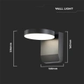 Lampa elewacyjna LED 17W - czarna - VT-11020-RD-B