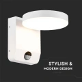 Lampa elewacyjna LED 17W z czujnikiem ruchu - biała - VT-11020S-RD-W