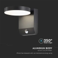 Lampa elewacyjna LED 17W z czujnikiem ruchu - czarna - VT-11020S-RD-B