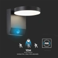 Lampa elewacyjna LED 17W z czujnikiem ruchu - czarna - VT-11020S-RD-B
