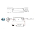 Odbiornik LED - Mono - 12-48V DC 1x8A - V1-F - Schemat instalacji