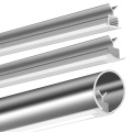 Profil aluminiowy LED POR anodowany z kloszem i zaślepką - przykład montażu w poręczy