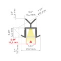 Profil aluminiowy LED POR anodowany z kloszem - wymiary