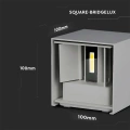 Lampa elewacyjna LED regulowana 11W - szara - VT-759-12-G