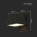 Lampa elewacyjna LED 15W - czarna - VT-1192