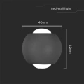 Lampa elewacyjna LED 2W - czarna - VT-2502-B