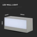 Lampa elewacyjna LED 12W - szara - VT-8057