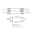 Ściemniacz z zasilaczem prądowym LED 12W - 350-700mA 3-24V - sterowanie triak 230V - TE-12A-H - Rysunek techniczny