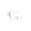 Klosz zatrzaskowy "BONI-22" mleczny do profili aluminiowych LED - 3mb - wymiary