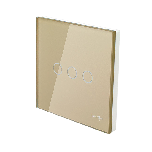 Szklany panel dotykowy pojedynczy złoty - 3-sekcyjny - TM703G - TOUCHME