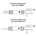 Odbiornik LED DALI - RGB+CCT - 12-24V DC 5x4A - DA5-L - Schemat instalacji