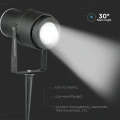 Lampa ogrodowa dogruntowa LED 12W - czarna - VT-857-B