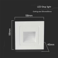 Oprawa schodowa LED - 3W 230V IP65 - biała - VT-112