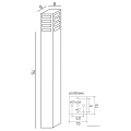 Lampa ogrodowa stojąca 1x E27 75cm - RADO III 1 AL - rysunek techniczny