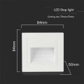 Oprawa schodowa LED - 5W 230V IP65 - biała - VT-1129