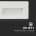 Oprawa schodowa LED - 3W 230V IP65 - biała - VT-1130