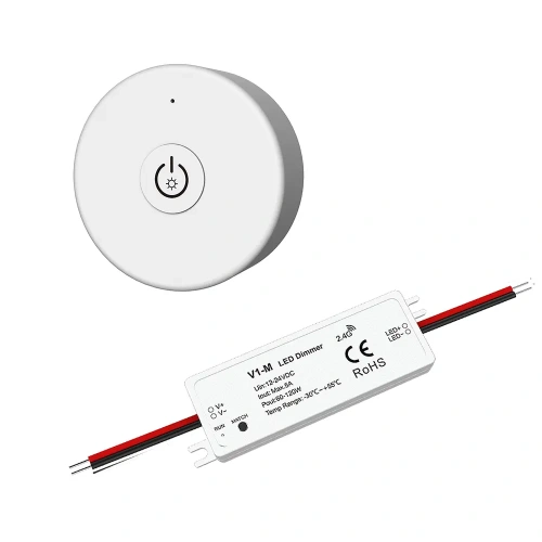 Ściemniacz LED Skydance - Mono - 1 strefowy - Przycisk radiowy + odbiornik - biały zestaw