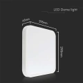 Plafon LED 24W 2500lm IP44 - VT-8624W-SQ