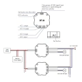 Sterownik LED triakowy (DALI) - ściemniacz do żarówek 230VAC 200W - fi60 - DT-B - Schemat podłączenia