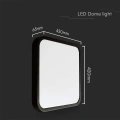 Plafon LED 48W 5160lm IP44 - VT-8630B-SQ