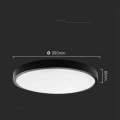 Plafon LED 24W 2500lm IP44 z czujnikiem ruchu - VT-8624S-B-RD