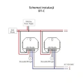 Sterownik LED triakowy (DALI) - ściemniacz do żarówek 230VAC 200W - na szynę DIN - DT-C - schemat instalacji
