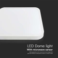 Plafon LED 36W 3820lm IP44 z czujnikiem ruchu - VT-8630SW-SQ