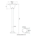Lampa ogrodowa stojąca 1x E27 116cm - BIANCA 1083-116