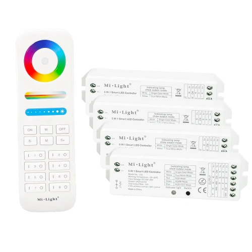 Sterownik LED - RGB+CCT - 8 strefowy - Pilot + odbiorniki - zestaw