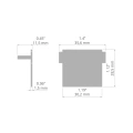 Zaślepka szara do profilu aluminiowego LED "TEKUS-ZM" - 2 szt. - wymiary