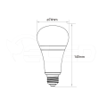 Żarówka LED RGB+CCT (RGBWW) E27 SMD 12W 86-265V Biała Ciepła/Zimna - Rysunek techniczny