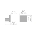 Zaślepka szara do profilu aluminiowego LED "M-K" - kpl. 2 szt. - wymiary