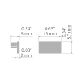 Zaślepka szara do profilu aluminiowego LED "MICRO-H" - kpl. 2 szt. - wymiary