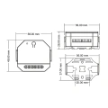 Odbiornik LED triakowy - ściemniacz do żarówek 230VAC 200W - S1-F - Rysunek techniczny