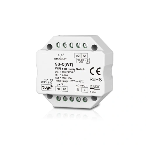 Bezprzewodowy włącznik oświetlenia - 230VAC/6A - sterowanie WiFi / Alexa - SS-C(WT)