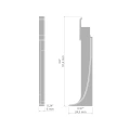 Zaślepka biała do profilu aluminiowego LED "OLIS-K" - kpl. 2 szt.-lewa-wymiary